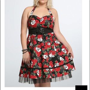 TORRID skull floral halter dress